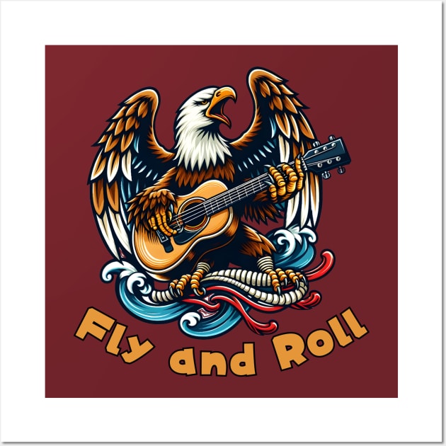 Rock and roll eagle Wall Art by Japanese Fever